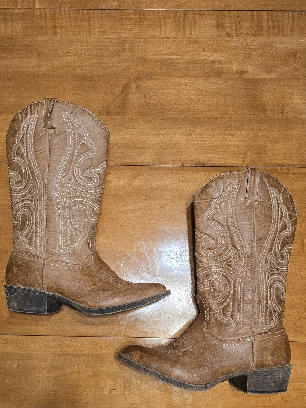 Coconuts by Matisse Tan Western Boots with Logo Insole